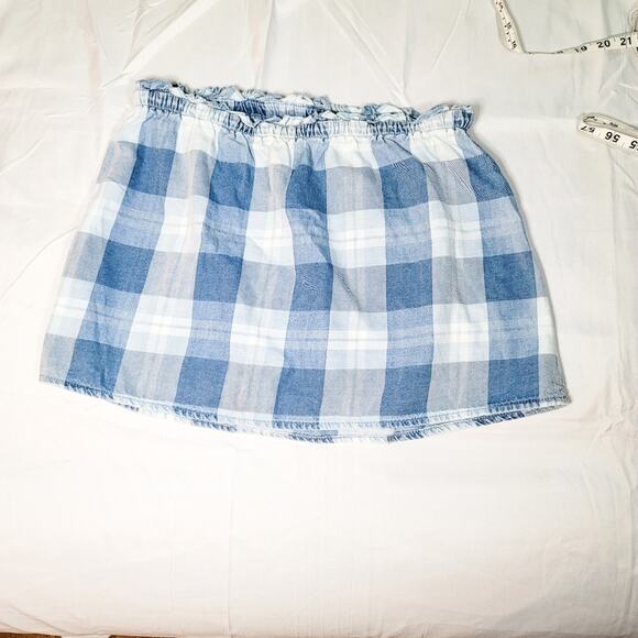 FREE with bundle! American Eagle Outfitters plaid chambray pull on mini skirt - Picture 6 of 7